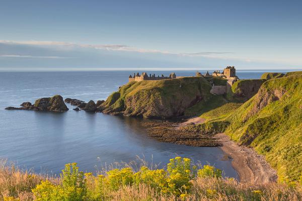 The ruins of the mighty coastal fortress of Dunnottar Castle, Aberdeenshire