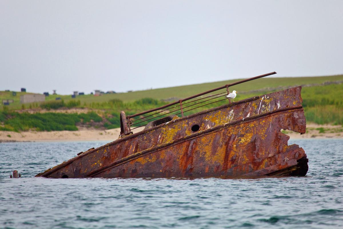 A shipwreck, Scapa Flow, Orkney