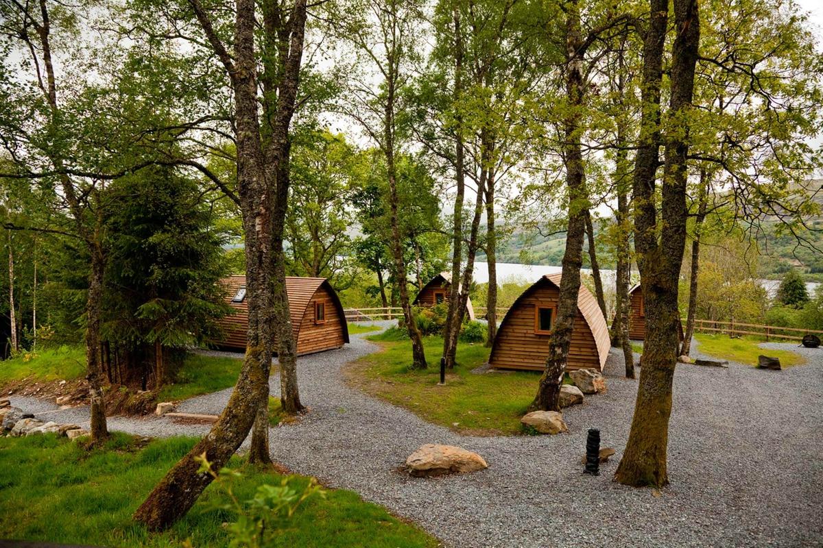 Traditional Mongolian yurts at Loch Tay Highland Lodges in Perthshire