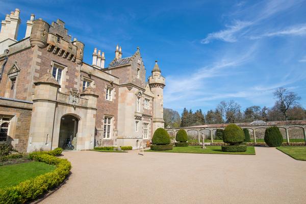 The exterior of Abbotsford House, Sir Walter Scott's home near Melrose, Scottish Borders