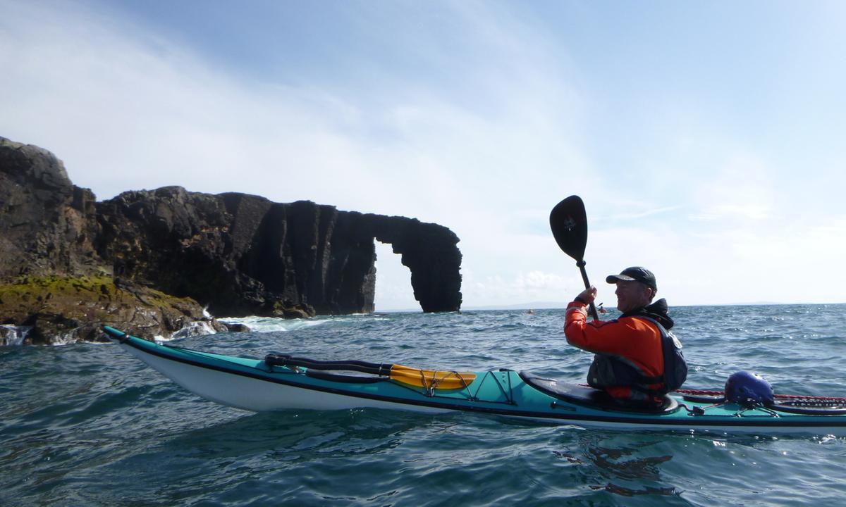 Kayaking, Dore Holm sea staks, Eshaness, Shetland