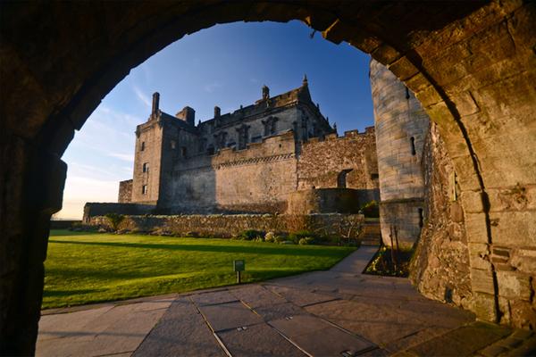 Stirling Castle, framed by the arched entrance