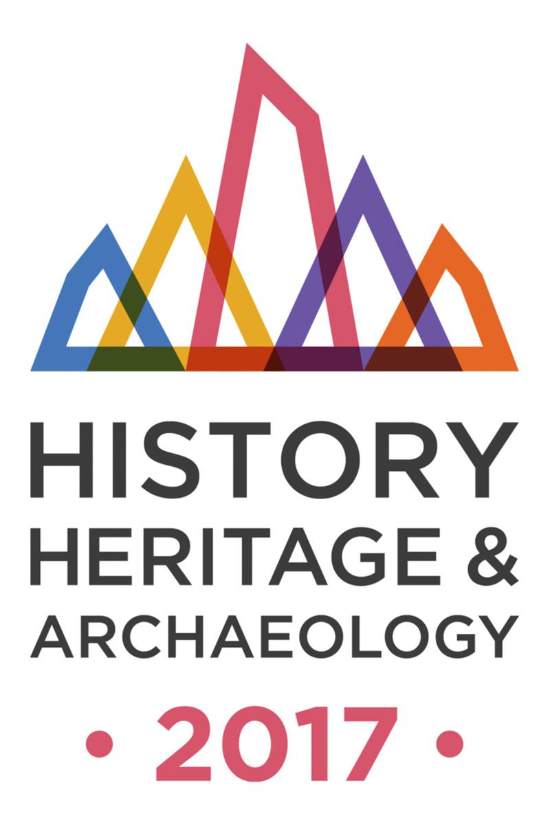 Het logo voor het jaar van de geschiedenis, erfgoed en archeologie 2017